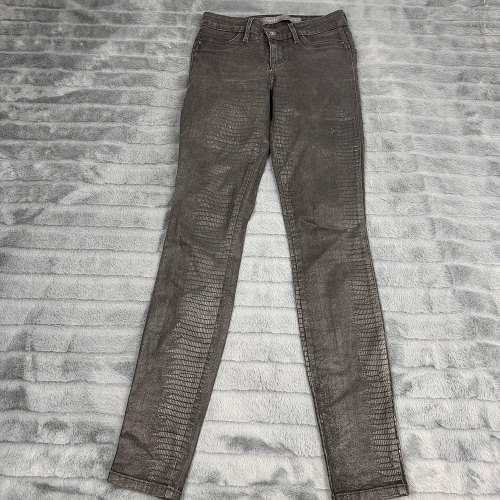 Guess Curve X Skinny Jeans Gray Snakeskin Embossed Denim Size 27